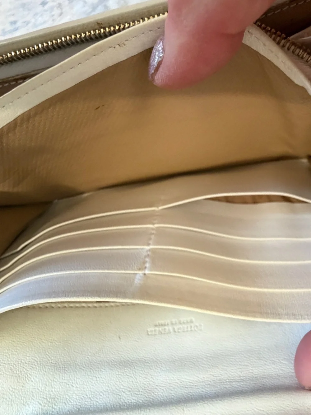 Bottega Veneta Cream Intrecciato Leather Fold-Over Wallet